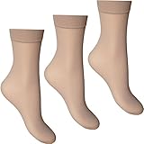 Ladies & Girls Joanna Gray Comfort Top 15 Denier Anklet Socks (3 Pair Multi Pack)