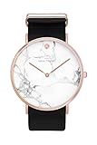 New Trend Unisex Armbanduhr Damen-Uhr Herren-Uhr Analog Quarzwerk Leder-Armband Chronograph mit Dornschließe Marmor