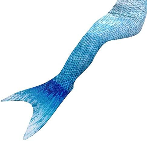 Xionyi Kids Girls Adult Women Mermaid Tail Mono Fin Swimmable Tail Bath Suit (Adults S, Water Blue Mermaid Tail Only)