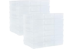 Naivees 12 Pack Photo Case 5" x 7" Photo Storage Boxes Inner Photo Organizer Boxes Clear Plastic Picture Boxes Transparent Craft Keeper Photo Containers for Photos, Pictures,Art (12 PACK)