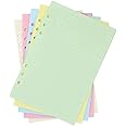 Lined Refill Paper 100 Sheet A5 Coloured for Filofax - 6 Punched Holes Loose-Leaf Refillable Lined Paper, A5 Diary Planner Inserts Refills for Notes Meeting Travel Record