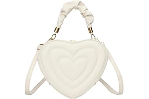 Kexpery Damen-Clutch in Herzform, große Kapazität, Umhängetasche, niedlich, PU, lässig, Crossbody-Tasche mit Riemen, für Shopping, Arbeit, täglichen Gebrauch, Tragetasche
