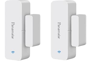 Panamalar Sensor inalámbrico de Ventana de Puerta de Baja energía, Alarma de Puerta y Ventana Compatible con Alexa/Google Asistente, Ventanas y armarios, Apartamentos y oficinas (2 Unidades)