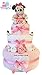 Produktbild Pink Baby girl Nappy Cake Hamper Gift with Minnie Mouse with keepsake capsule (Three Tier) FREE DELIVERY