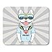 Produktbild HOTNING Gaming Mauspads, Gaming Mouse Pad Animal Doggy with Earphones Music Hipster Dog Funny Man Sunglasses Boy Cartoon 11.8"x 9.8" Decor Office Nonslip Rubber Backing Mousepad Mouse Mat