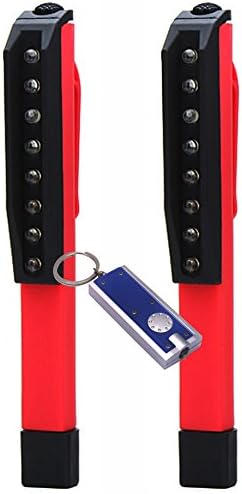 SleekLighting 8-Piece LED Pen-Shaped Work Light with Magnetic Back, Portable/ Each Flashlight Is Powered By 3x AAA (Not Included) Dimensions: 6 x 3/4 (Pack of 2) Includes a Free Keychain