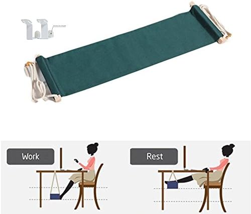Foot Rest, DRcore Adjustable Desk Hammock Mini Foot Hammock Stand for Home and Office (Green)