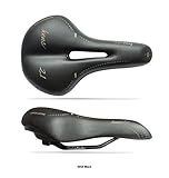 MADE IN ITALY Sattel für Trekking-Fahrrad, für Herren, Modell WENS 2.1, Echtleder + Gel, für Stadtrad, handgefertigt in Italien 2020 - Schwarz