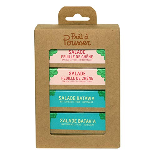 Prêt à Pousser coffret Les Salades - 2X Batavia et 2X Feuille de Chêne - 4 Capsules Pour Votre Potager Lilo ou Modulo ...