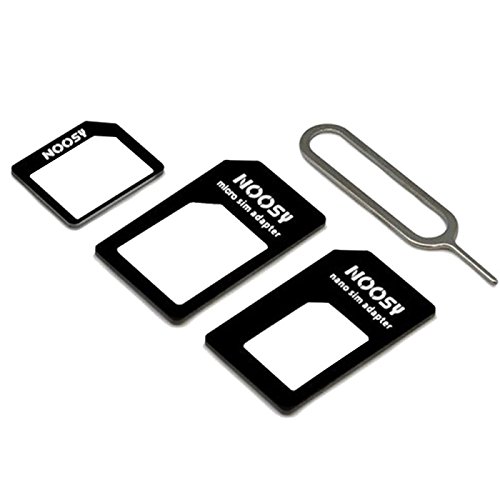 Noosy - ADAPTADOR 3 EN 1 NOOSY NANO NANOSIM   MICRO MICROSIM A SIM NEGRO