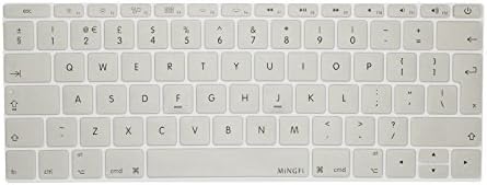 MiNGFi English Keyboard Cover QWERTY for 2015+ MacBook 12" 2016+ MacBook Pro 13" (No TouchBar) EU/ISO Keyboard Layout Silicone Skin - Silver