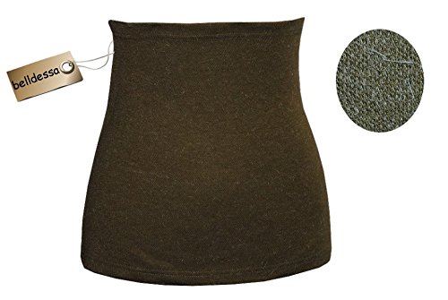 Preisvergleich Produktbild 3 in 1 : Angora Wolle - Stretch - Nierenwärmer / Shirt Verlängerer / Bauchwärmer / Accessoire - Mann XXL - oliv grün uni