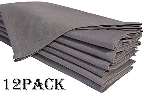 Set von 12, Stoff Servietten, baumwolle, anthrazit, 20×20 - 5