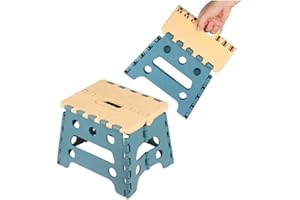 Sbomi Faltbar Küchenhocker Klapptritt Bad-Hocker Klappbar Garten Klappstuhl Klein Kinderfußbank Kindertritt Aufstiegshilfe Waschbecken Für Kinder Erwachsene (18 cm hoch – blau)
