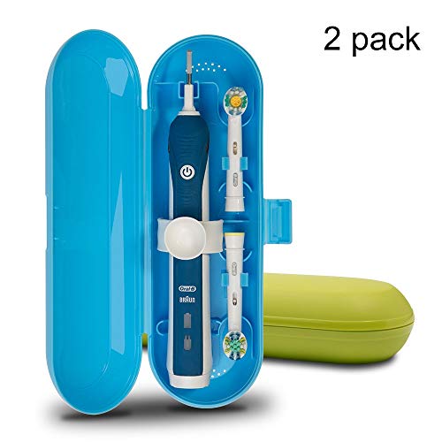 Cepillo de dientes eléctrico de plástico, funda de viaje para Oral-B Pro Series, 2 paquetes (azul y verde)