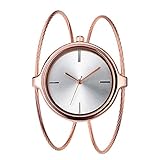uhr rosegold herren amazon ELEGANTES DESIGN: Doppelter offener Armreifarmband-Design macht die Uhr passend für Handgelenk mit verschiedenen Größen, die elegante und professionelle Stiluhr ist sehr geeignet für den täglichen Gebrauch oder jeden Anlass.
