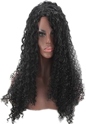 Wiged Explosion Wig Long Curly Hair Black Curls And Lace Front Wigs Knitted Caps Corn Hot Noodles.,Black Rose Intranetstealth Performance Party Of Realistic And Natural Fashion