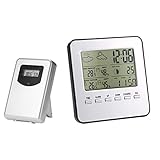 7 Sprachen der Wochenanzeige. Vosarea Digitales Hygrometer Innenthermometer Luftfeuchtigkeitsmessgerät Uhr Barometer Hygrometer Thermometer