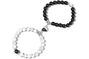 Teegxddy 2 pièces Couple Bracelet Magnétique Attraction Mutuelle Aimant Amitié Bracelet Femmes Hommes Cadeaux