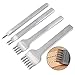 Produktbild WOWOSS 4 Stück Lederverarbeitung Set 4mm 1/2/4/6 Loch Stanze DIY Leder Handwerk Werkzeuge mit Schnellarbeitsstahl Leder Meißel Locher Werkzeug