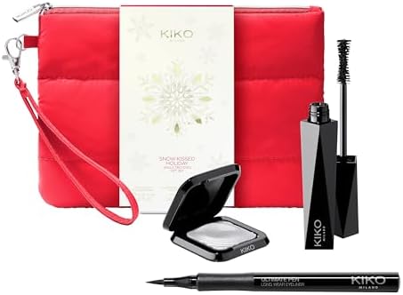 KIKO Milano Snow-Kissed Holiday Jingle Trio Eyes Gift Set, Gift Set Occhi: Mascara Effetto Volume, Eyeliner In Penna E Ombretto Metallico