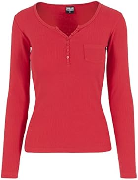 Urban Classics Damen T-Shirt Rib Pocket Long Sleeve Tee