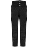 49%Polyester 48% 3%Andere Punk Rave Herren Hose Schwarz Damask Gothic Steampunk Regentschaft - Schwarz, M
