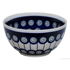 Boleslawiec Pottery Small Bowl, Ø14.0 cm, Original Bunzlauer Keramik, Decor 8