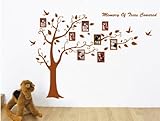 WallStickersDecal® PVC Riesig Schwarz Bilderrahmen Speicher Baum Vine Zweig Abnehmbare Wandtattoo Sticker 200CM(H) (Richtig) - 4