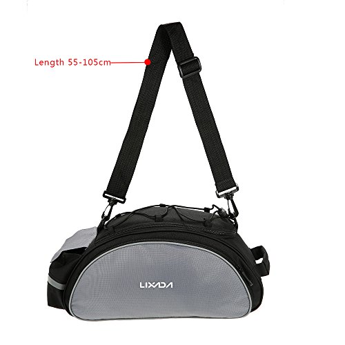 Lixada 13L multifunktionale Fahrrad Tasche Pannier Rücksitz Tasche Handtasche Umhängetasche - 6