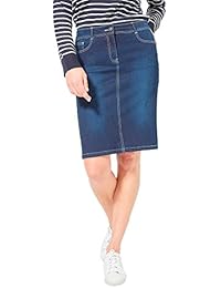 Balsamik - Falda push-up vaquera elástica, estatura - 1,60 m - Mujer