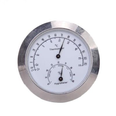 Générique Thermomètre et Hygromètre Rond Pour Violon Guitare Hygrometer Guitar Argenté