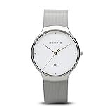 BERING Unisex Erwachsene Analog Quarz Uhr mit Edelstahl Armband 13338-001