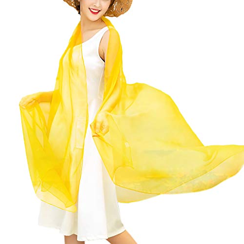 Preisvergleich Produktbild LFY Frauen gelbe Tücher, Hochzeit Abend Wrap Prom Party Schal