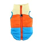 Cappotto-per-animali-cane-e-gatto-IdepetTM-con-guinzaglio-di-ancoraggio-colore-patchwork-imbottitura-cucciolo-gilet-giacchina-chihuahua-costume-vestiti-carlino-XS-S-M-L