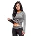 Produktbild Bovake Frauen Sport Gym Yoga Fitness Langarm schnell trocken Shirt Bluse Top (Black, M)