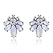 Produktbild Damen Ohrringe ,Ohrringe Frauen, Frauen Mode Temperament Bunte Crystal Stein Frauen Piercing Ohrstecker Strass Mit Intarsien Farbe: Silber Metall Ohrstecker Geschenk Schmuck Transparent Hellblau