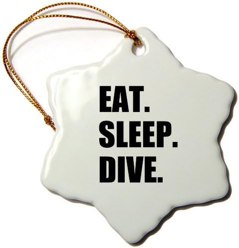 cwb2jcwb2jcwb2j 3-Inch Porcelain Snowflake Decorative Hanging Ornament, Eat Sleep Dive Passionate About Diving High Board Or Scuba Diver