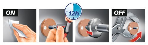 tesa Premium-Haken, selbstklebend, hält bis zu 8kg, rund, glänzend - 6