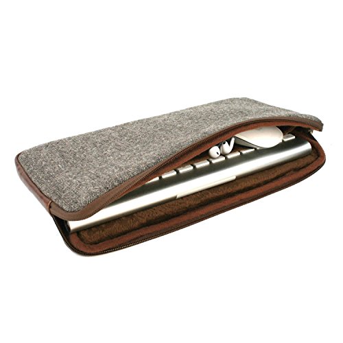 Tuff-Luv Herringbone Tweed Travel case für Apple Magic Keyboard 1 & 2 / Mouse 1 & 2 / Trackpad 1 & 2 – Braun - 3