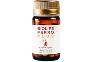 BIOLIFE NUTRACEUTICA Biolife Ferro Plus | integratore Ferro Liposomiale con Vitamina C, Vitamina B12 e Acido Folico | Anemia, Mestruazioni e Stanchezza | 30 capsule Vegan