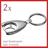 2 x Key Fob with Shopping Trolley Chip / Original Mercedes-Benz