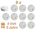Produktbild 9x Rauchwarnmelder DIN EN 14604 inkl. Batterien | Rauchmelder | Feuermelder | Brandmelder