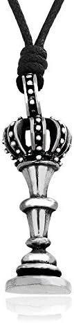 Llords Jewellery King Chess Piece Pendant Necklace + Silver Plated Clasp, Fine Pewter Jewelry