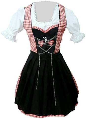 Seruna DirndlVdi09 Dirndl, Many Models of Various Sizes (6-26) and Color, 3-Part Trachtenkleid Set, Dress Blouse and Skirt