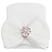 IEFiEL Mingnon Bébé Filles Garçon Bonnet Rayés Extensible Bandeau Noeud Bow Strass Infant Photographie Props (Blanc)