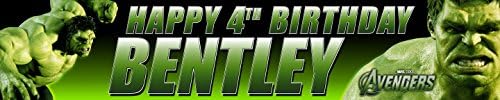 2 x Hulk Personalised Birthday Banners