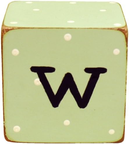 New Arrivals Letter Block W, Green/White