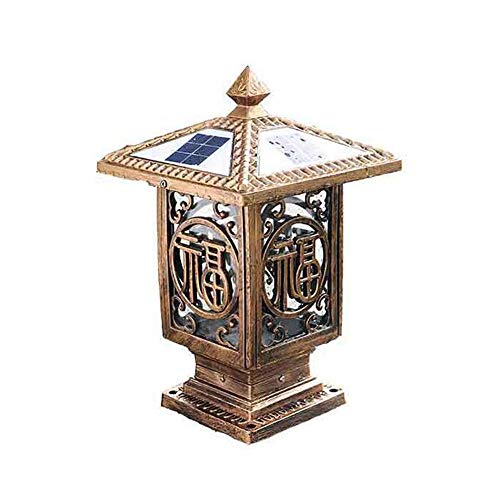 Preisvergleich Produktbild MICHEN Solar-Wegeleuchten Für Den Außenbereich, Glas- Und Pulverbeschichtetes Aluminiumgussmetall, Einfache Installation Ohne Draht, Wasserdicht, Bronze, LED