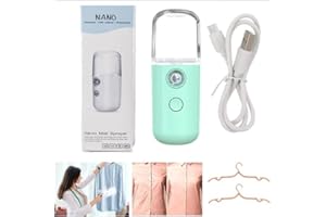 GEHANICO Sunshine Mini défroisseur vapeur de voyage chauffant 15 s 2024 facile d'entretien pour vêtements, défroisseur vapeur portatif sans fil pour voyage à la maison (vert)